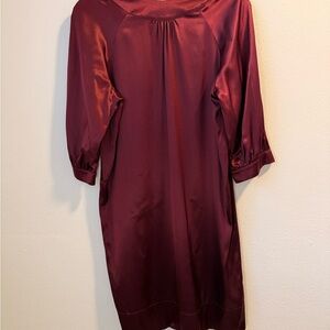 Vince Maroon Cranberry Burgundy Silk Dress Medium